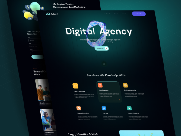 Digital Agency Website UI Figma Template Graphic