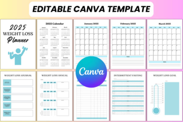 2025 Weight Loss Planner Canva Kdp – Image 6