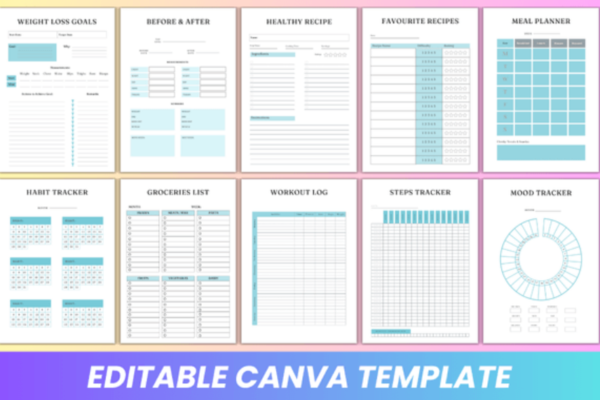 2025 Weight Loss Planner Canva Kdp – Image 5