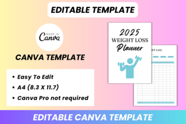 2025 Weight Loss Planner Canva Kdp – Image 3