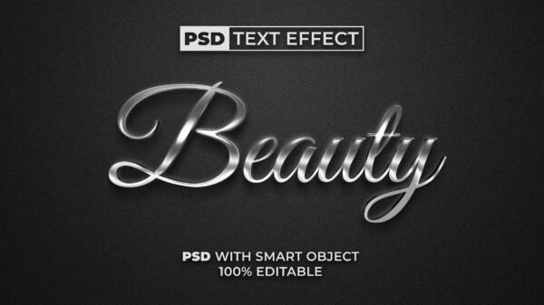 Silver Text Effect Beauty Style